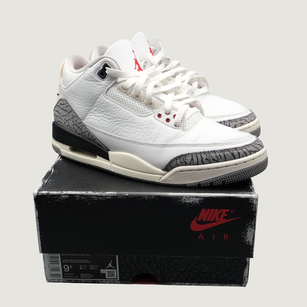 Jordan 3 Retro Mens White Cement Reimagined 9.5 DN3707-100